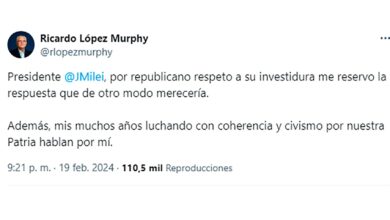 Photo of Javier Milei: “López Murphy es un traidor a las ideas de la libertad”